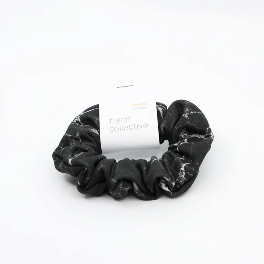 Freon Collective Black Marble Hair Scrunchie