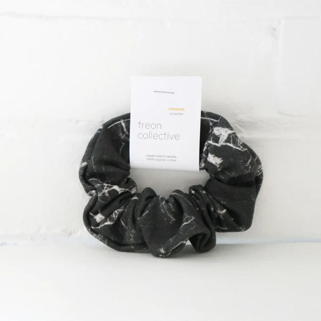 Freon Collective Black Marble Hair Scrunchie