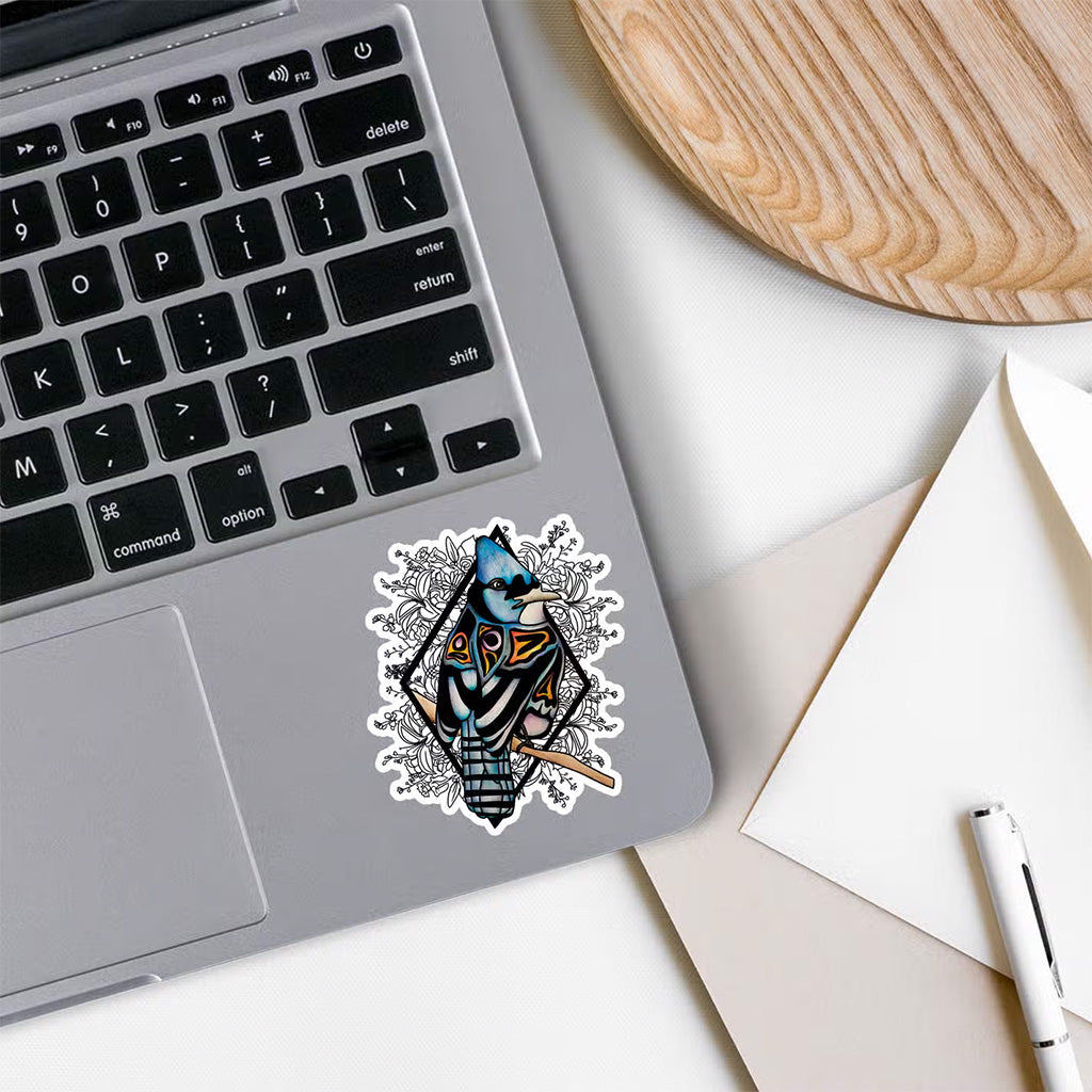 Rebel and Siren Blue Jay Bird Vinyl Sticker