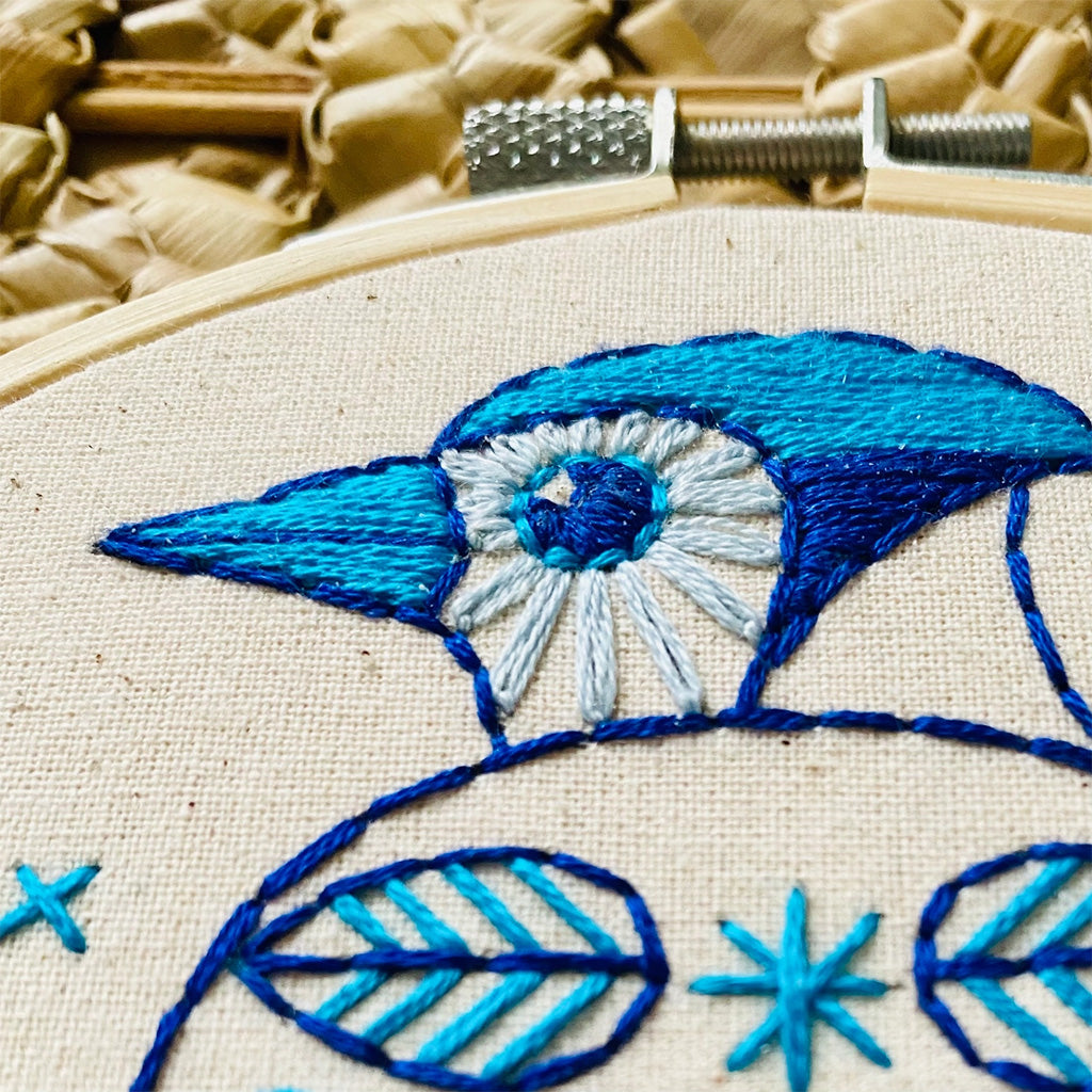 Hook, Line and Tinker Blue Jay Complete Embroidery Kit