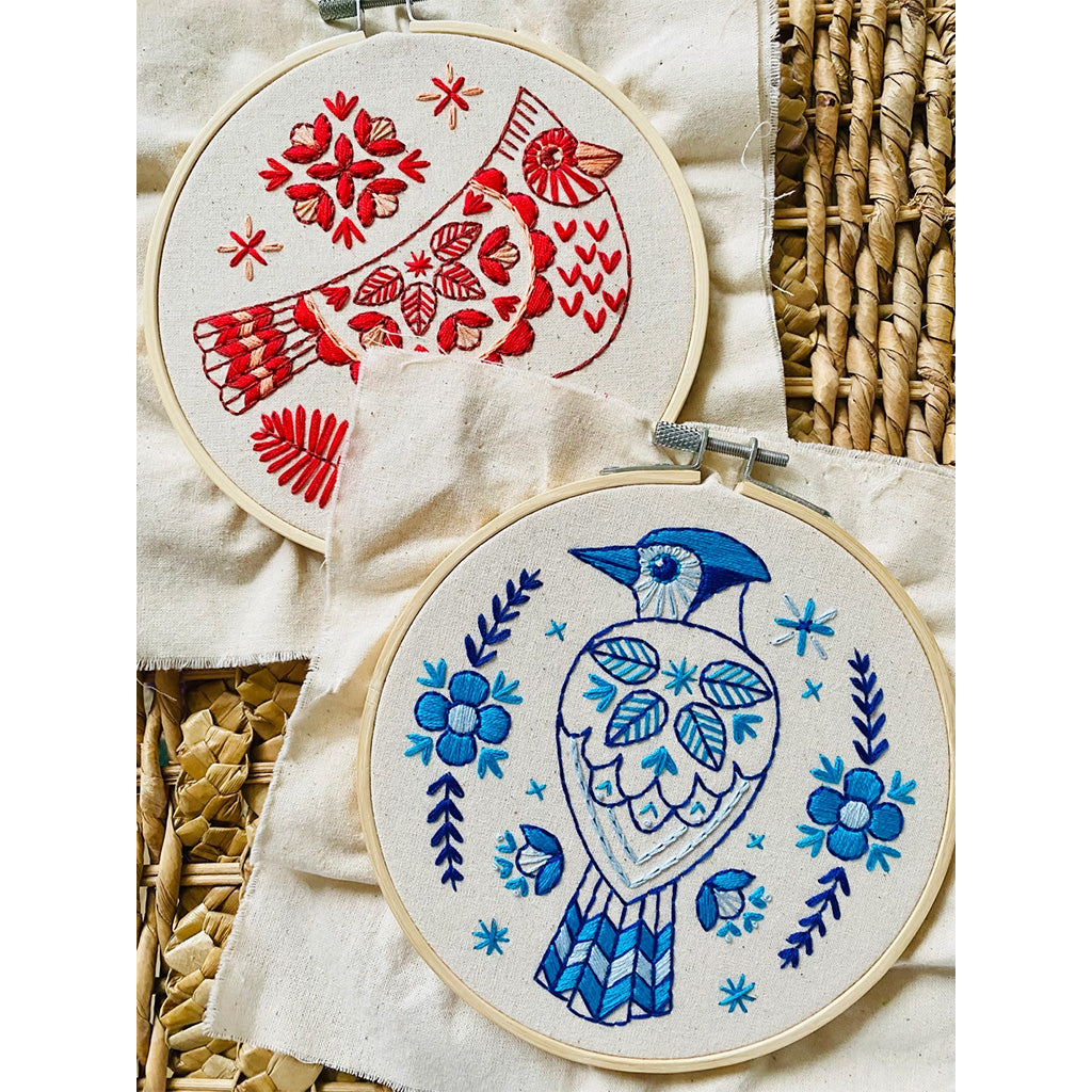 Hook, Line and Tinker Blue Jay Complete Embroidery Kit