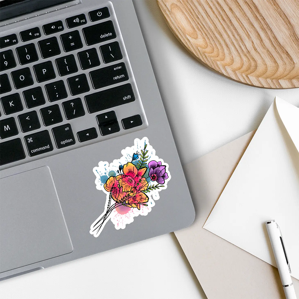 Rebel and Siren Colourful Flower Design Sticker