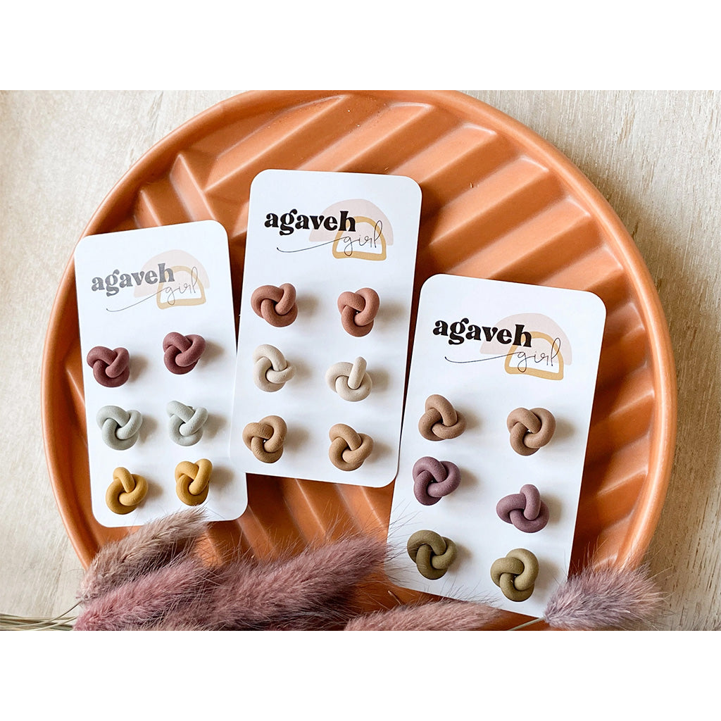 Agaveh Girl Fall Knots Stud Set