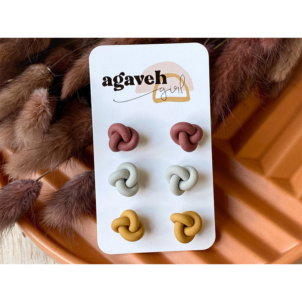 Agaveh Girl Fall Knots Stud Set