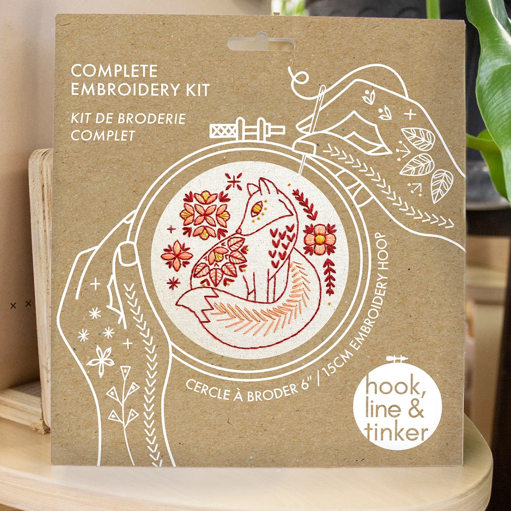 Hook Line and Tinker Folk Fox Embroider Kit
