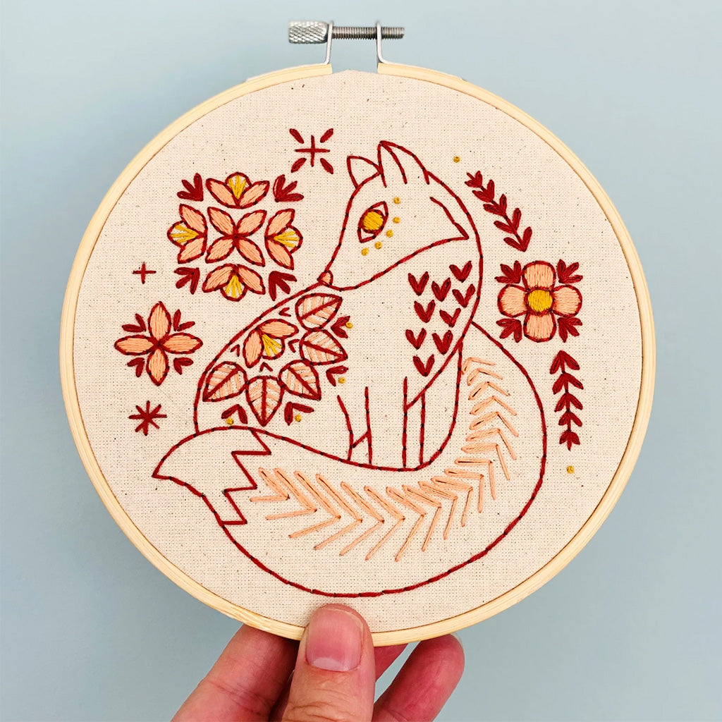 Hook Line and Tinker Folk Fox Embroider Kit