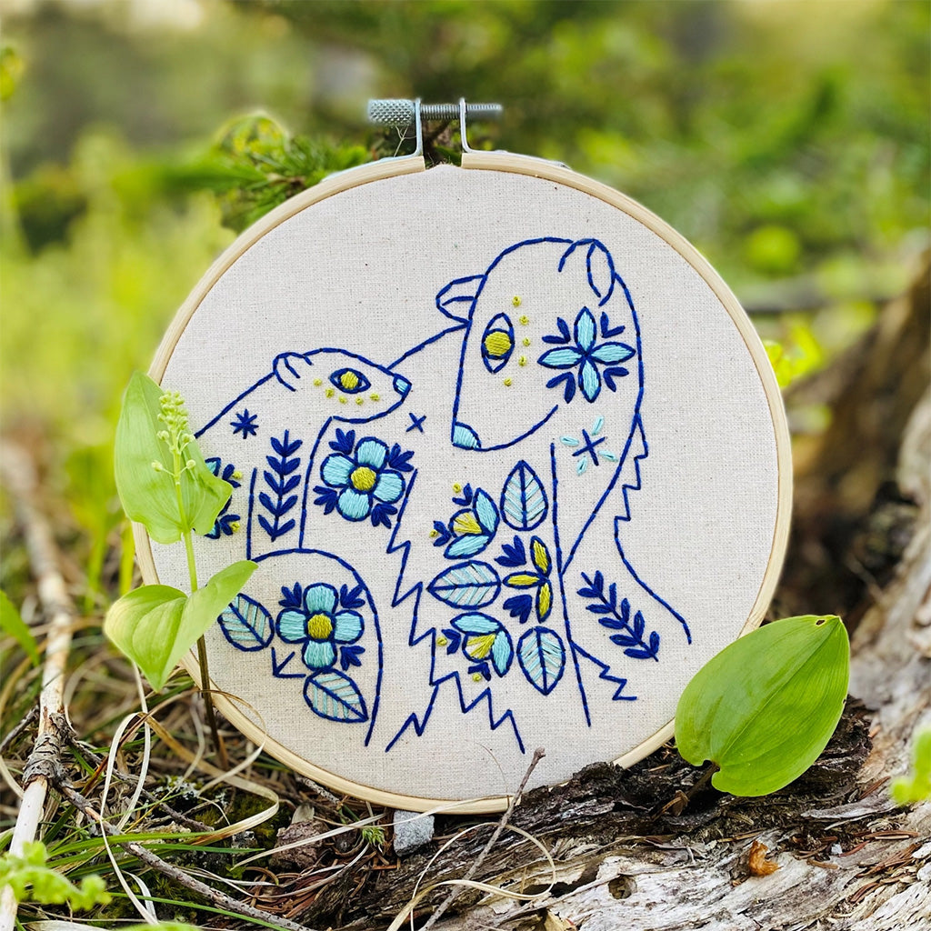 Hook Line and Tinker Folk Polar Bears Complete Embroidery Kit