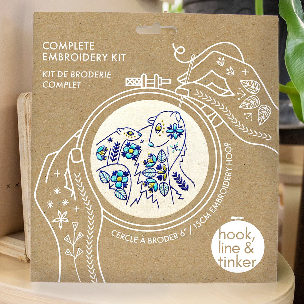 Hook Line and Tinker Folk Polar Bears Complete Embroidery Kit