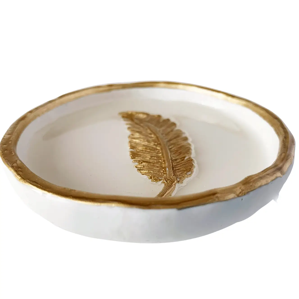 YFL Gold Feather Ring Dish