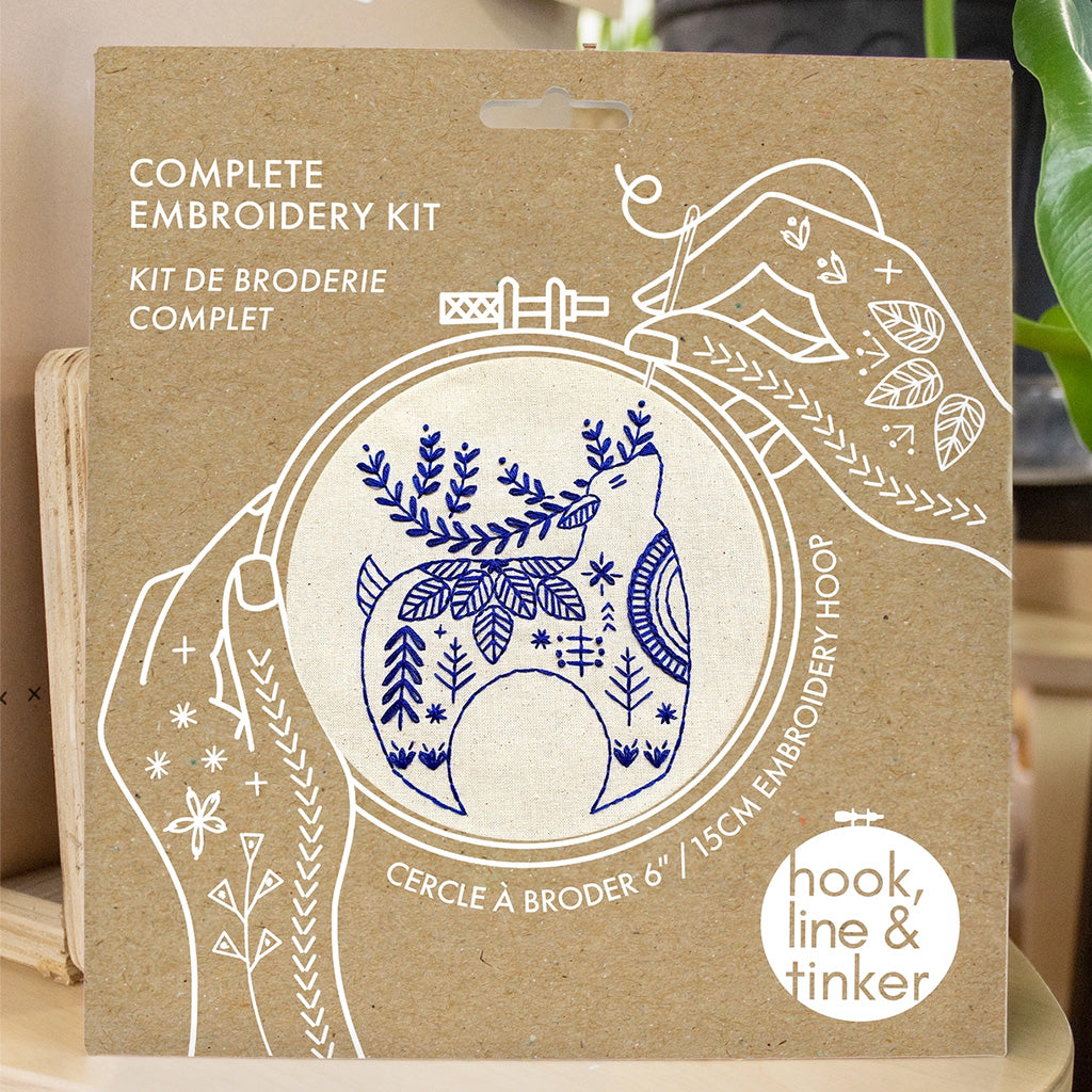 Hook, Line & Tinker Hygge Reindeer Complete Embroidery Kit