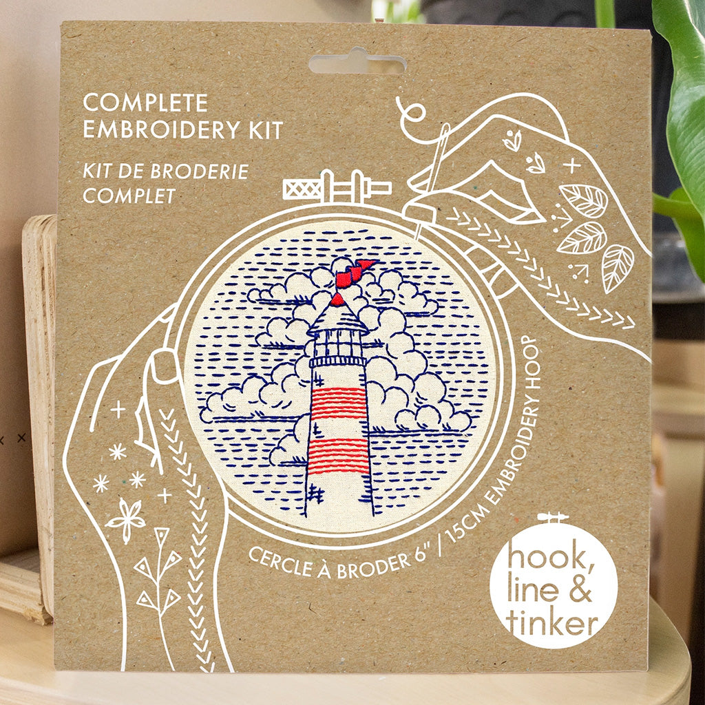Hook, Line and Tinker Lighthouse Embroidery Kit