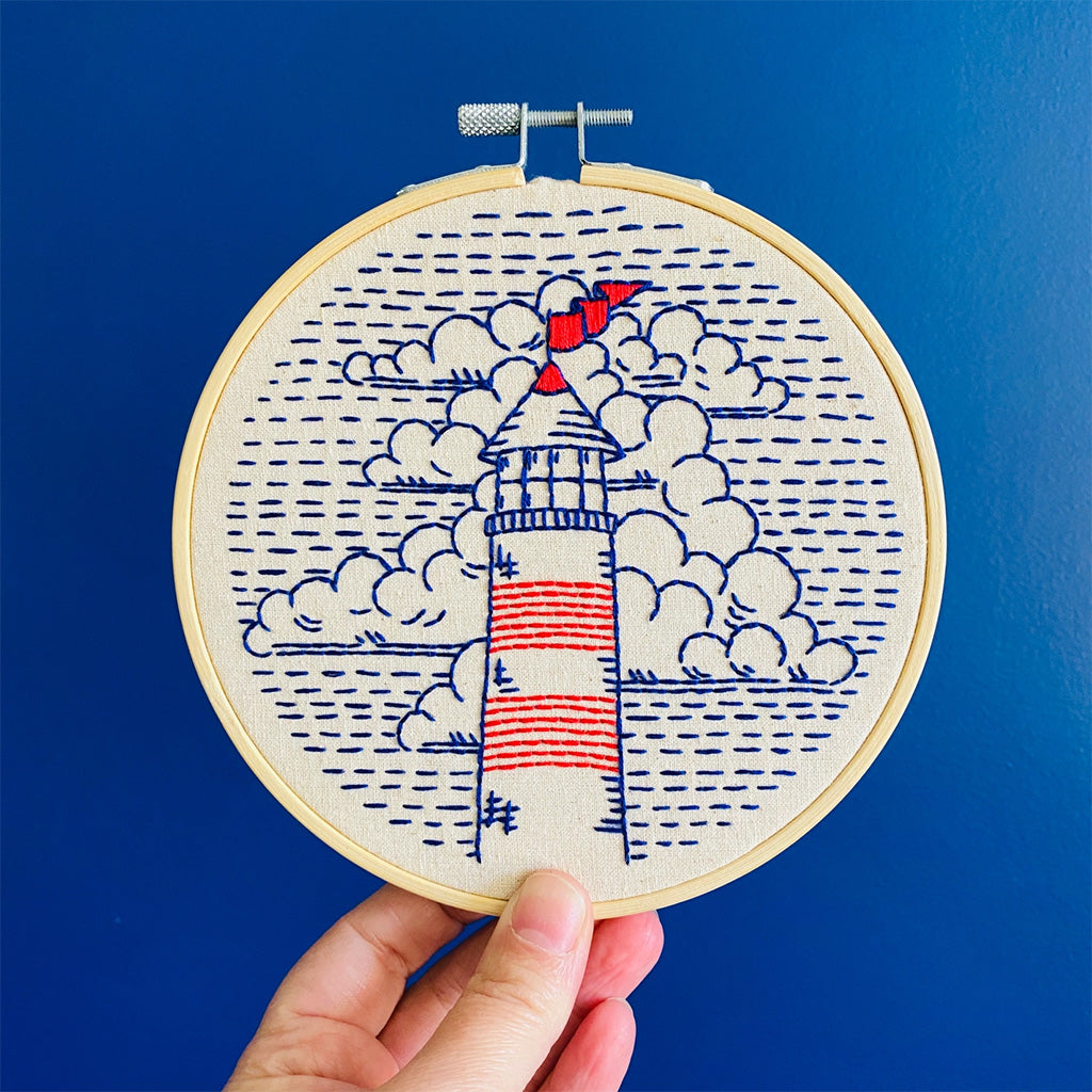 Hook, Line and Tinker Lighthouse Embroidery Kit