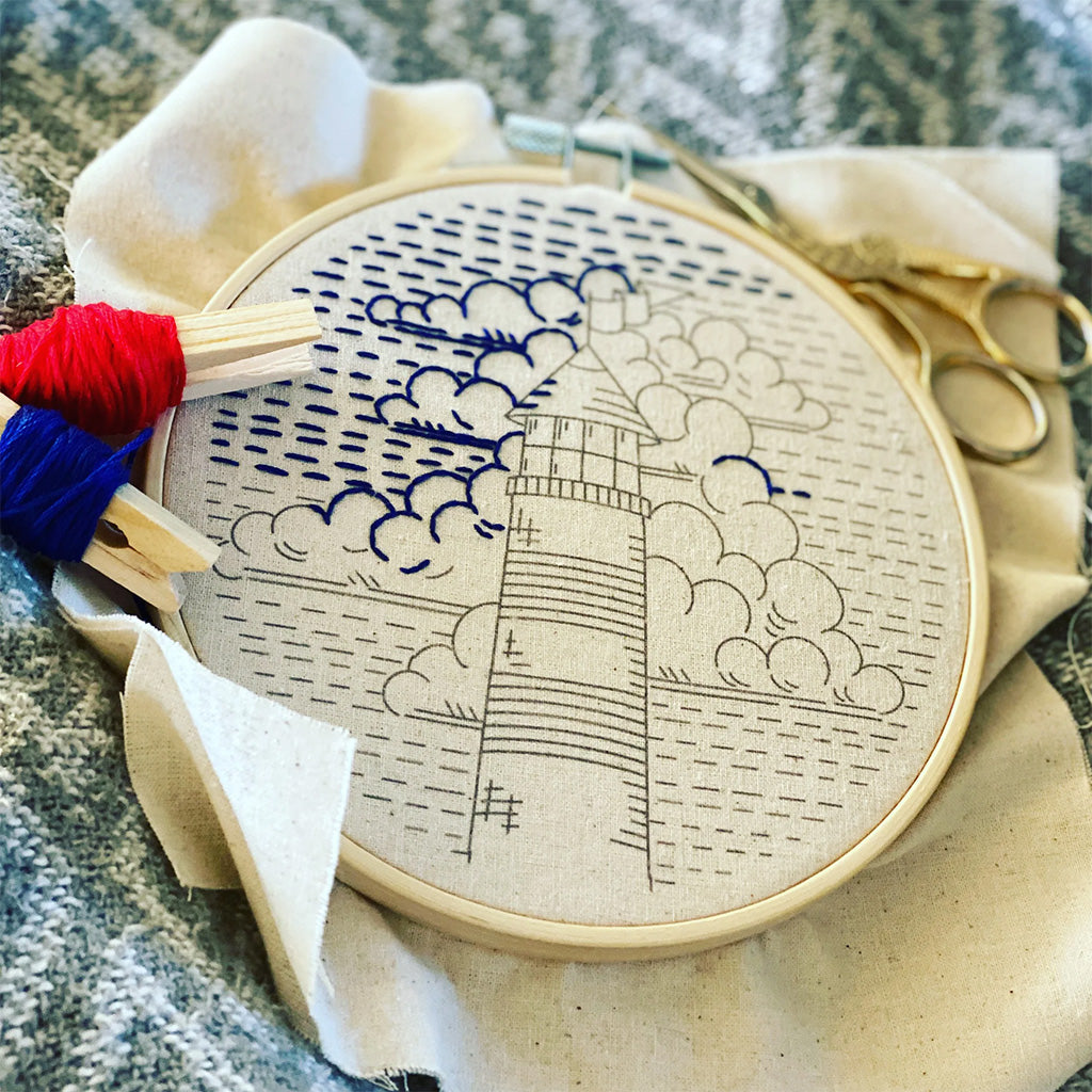 Hook, Line and Tinker Lighthouse Embroidery Kit