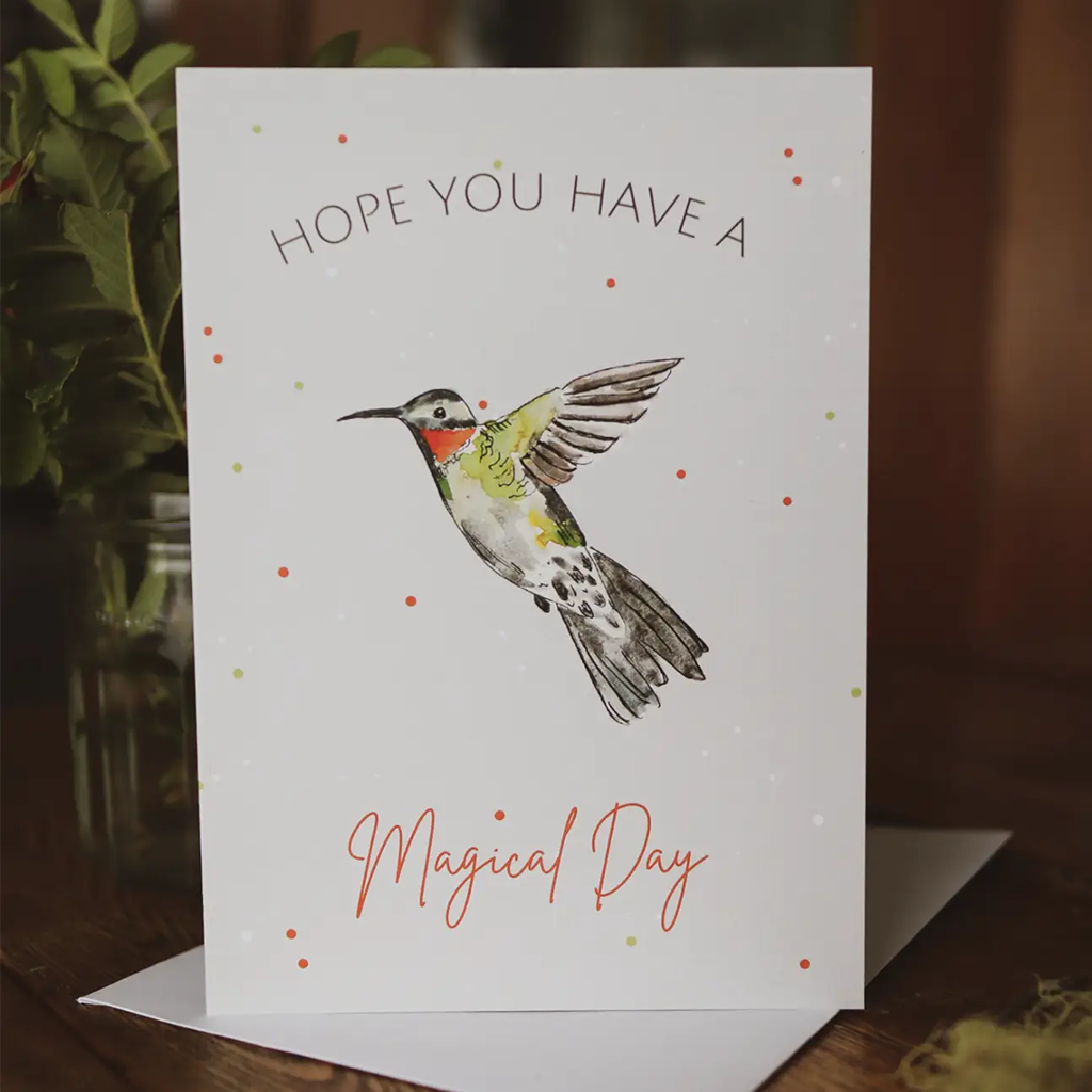 Heirloom Island Magical Day Hummingbird Greeting Card