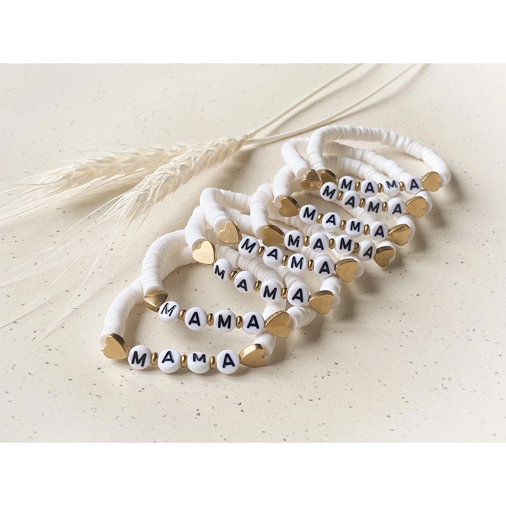 Agaveh Girl Mama Bracelet White Hearts