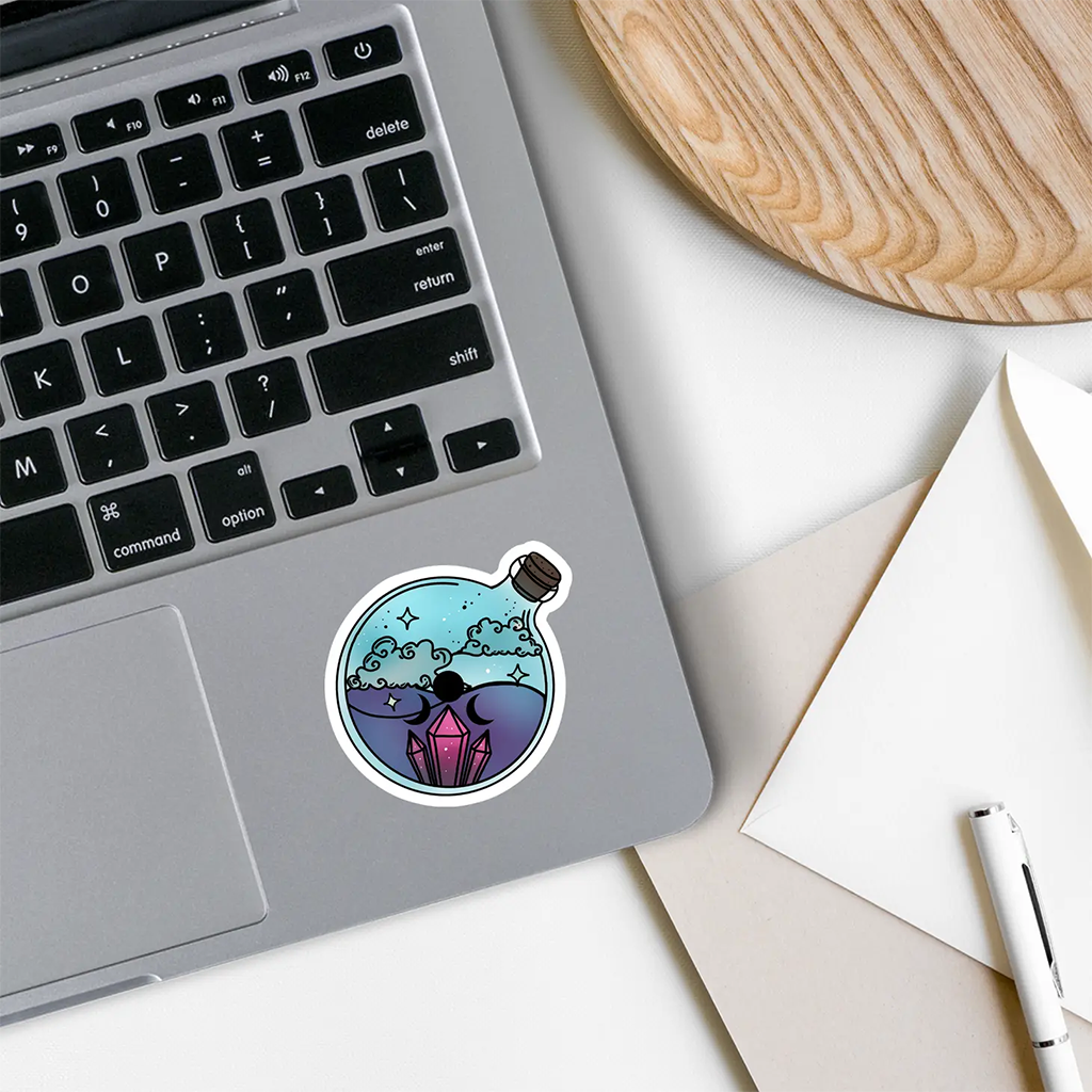 Rebel and Siren Moon Phase Potion Bottle Sticker