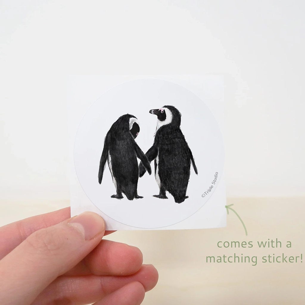 Triple Studio Penguins in Love Card