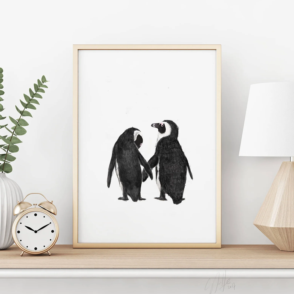 Triple Studio Penguins in Love Card