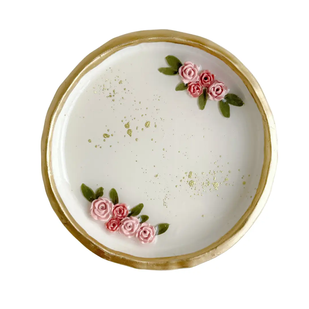 YFL Pink Roses Ring Dish