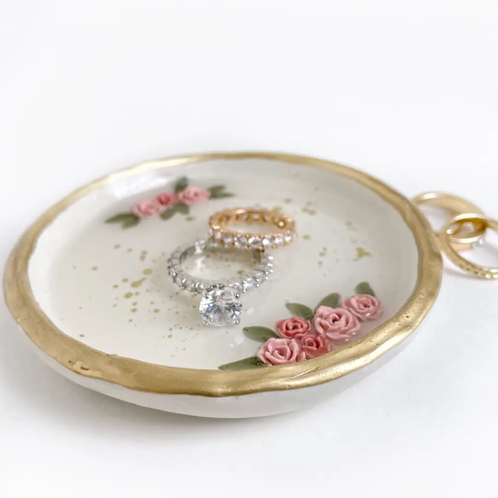 YFL Pink Roses Ring Dish