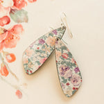 Plum Tree Handmade Pink Pansies Small Wing Cork Earrings