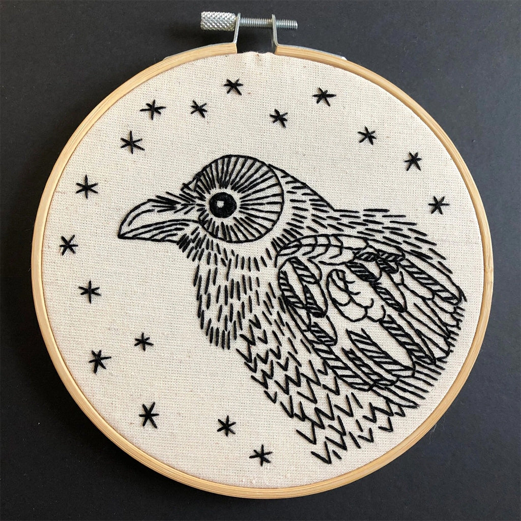 Hook Line and Tinker Raven Nevermore Complete Embroidery Kit