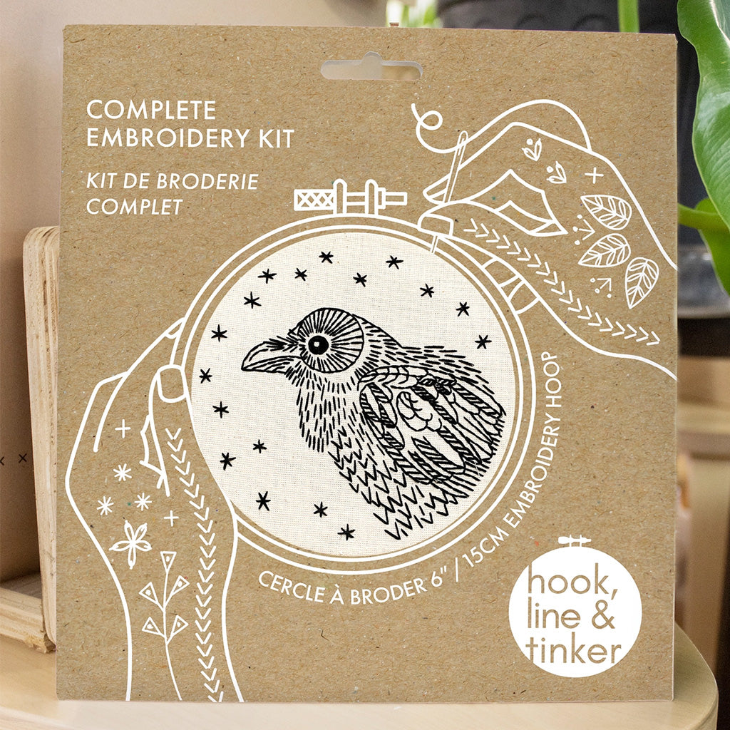Hook Line and Tinker Raven Nevermore Complete Embroidery Kit