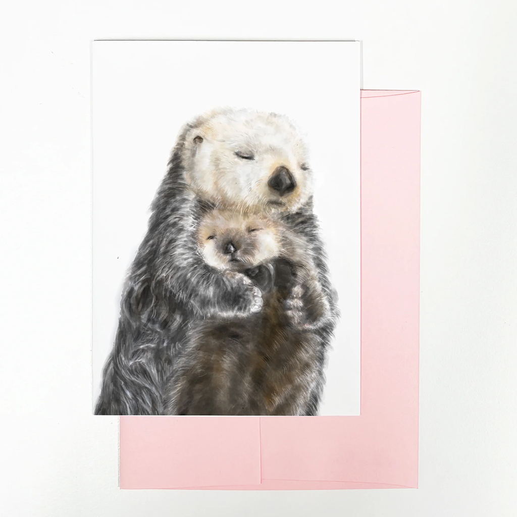 Triple Studio Sea Otter Mom and Baby Card