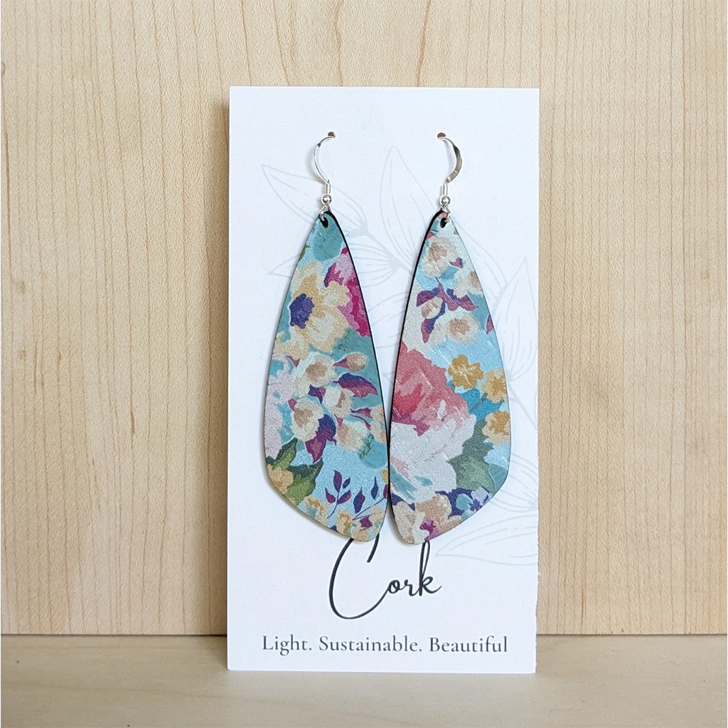 Plum Tree Handmade Spring Watercolour Wing Cork Earrings