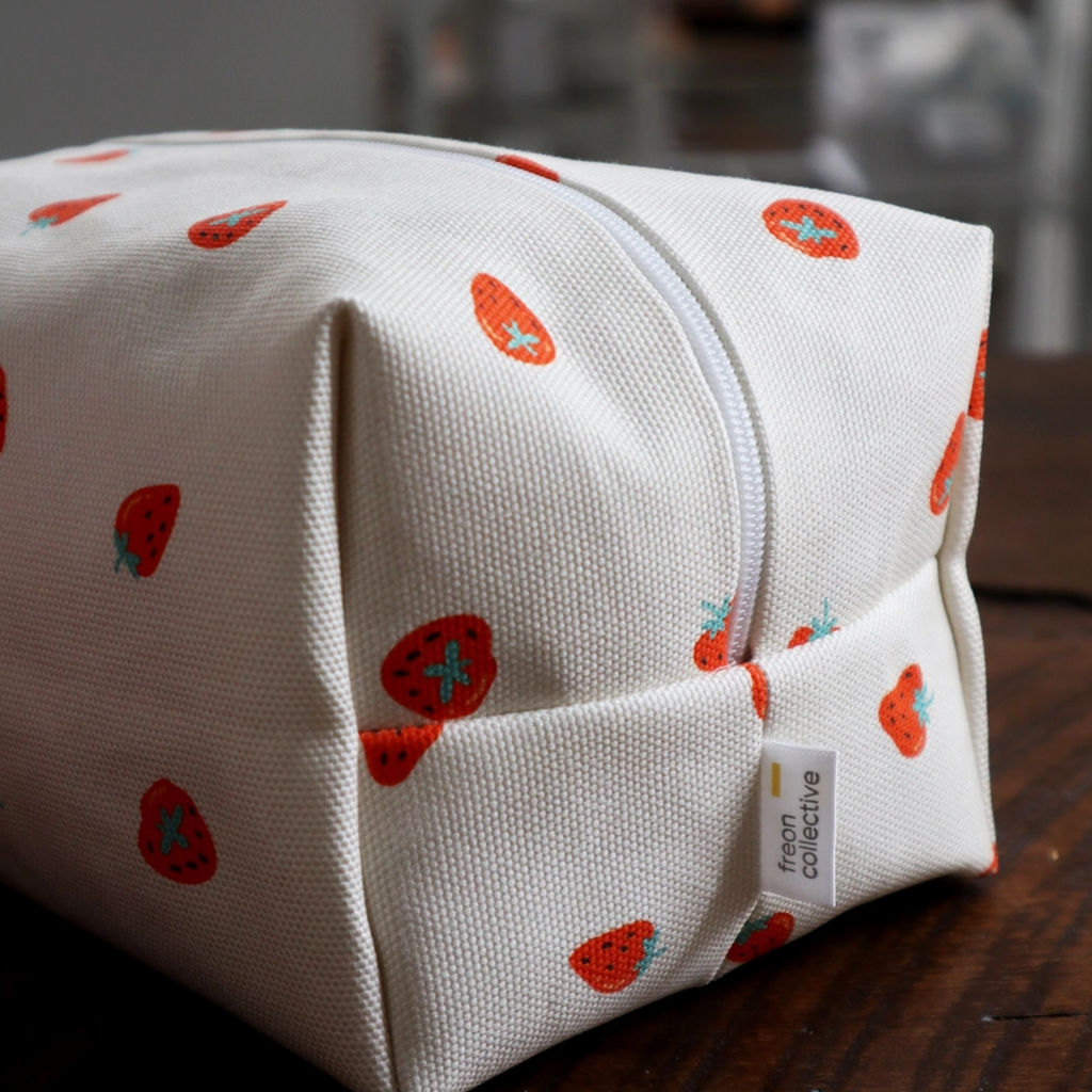 Freon Collective Strawberry Makeup Bag