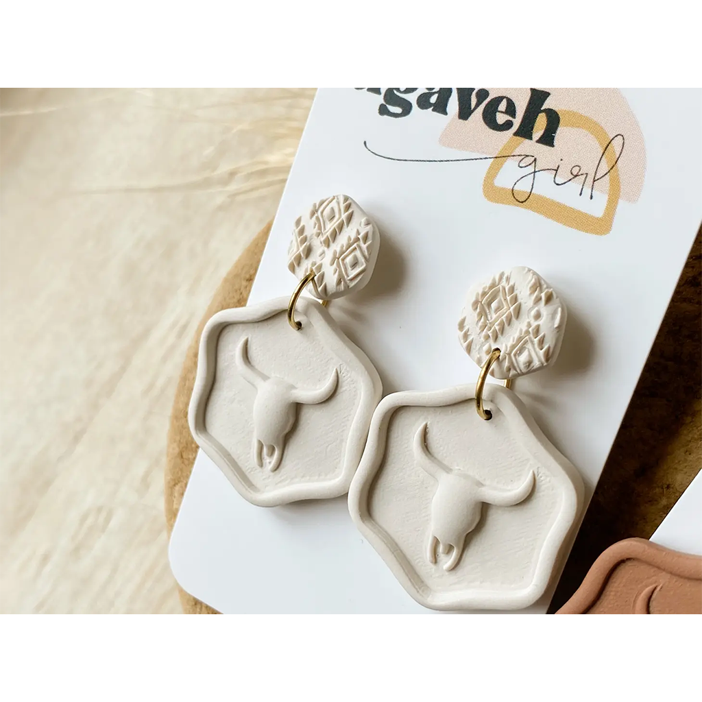 Agaveh Girl The Prairie Earrings Cream