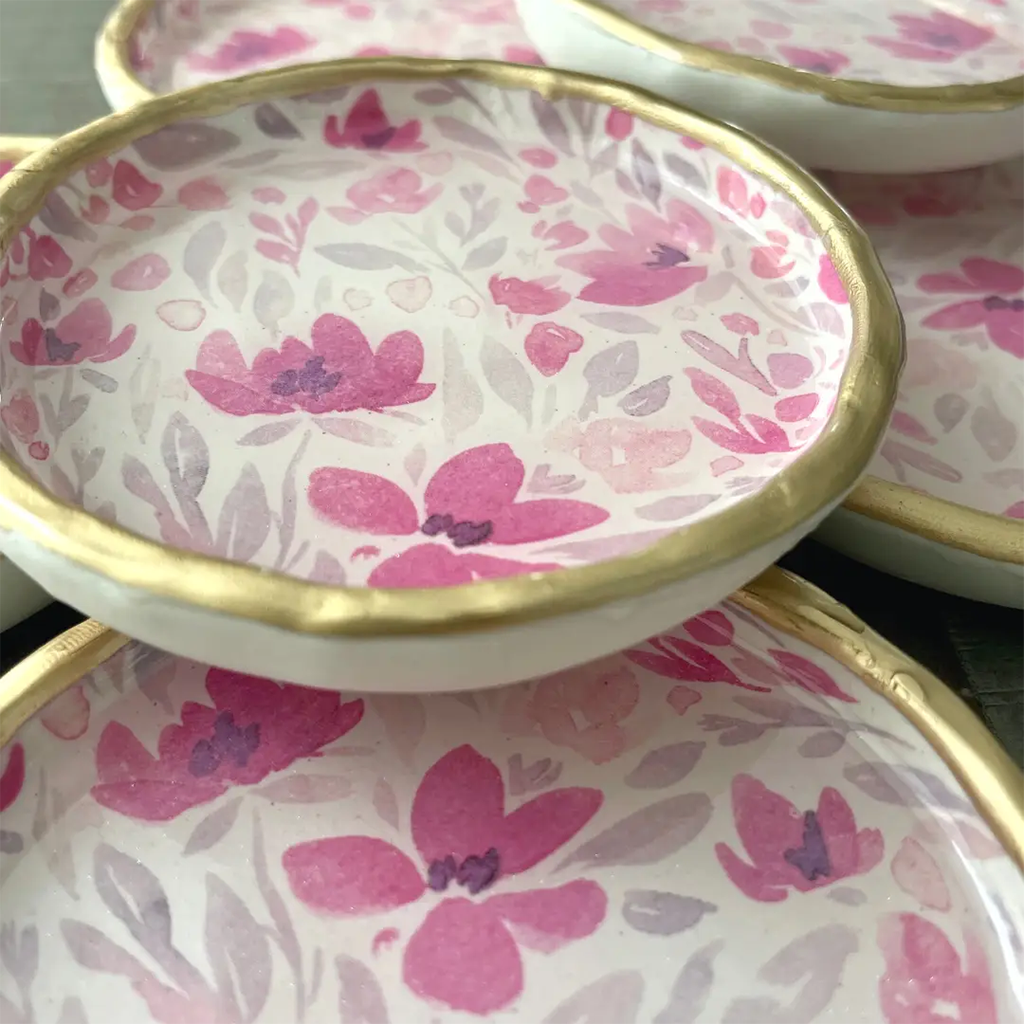YFL Watercolour Florals Ring Dish