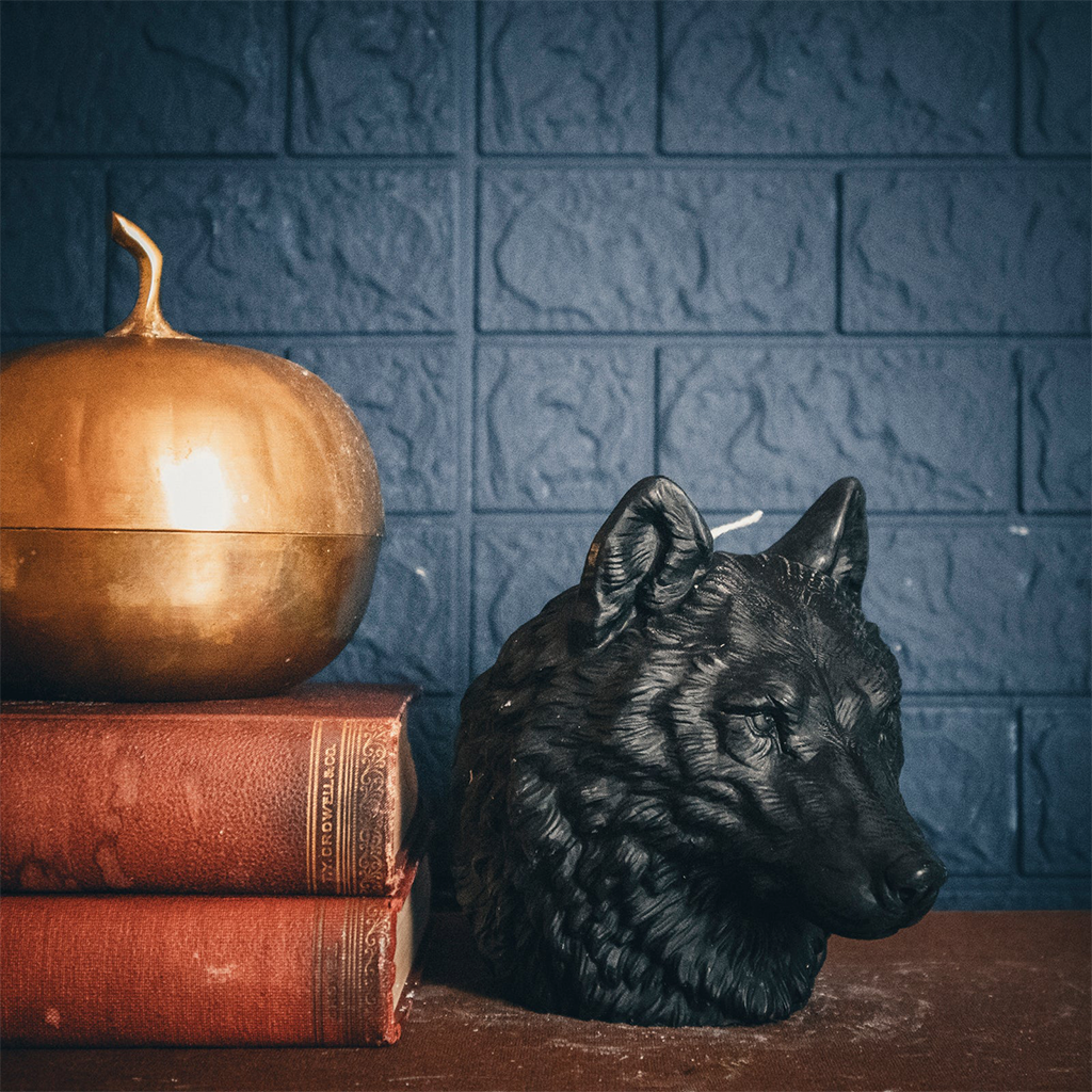 A Pleasant Thought Wolf Pillar Candle