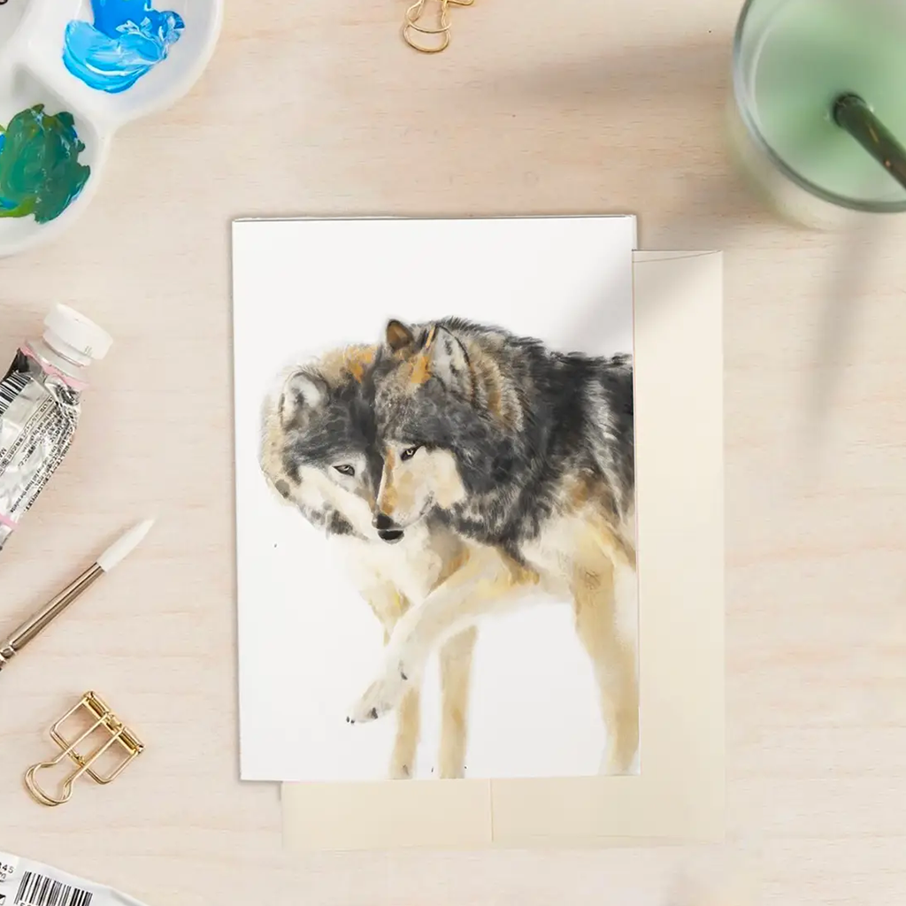 Triple Studio Wolves in Love Card