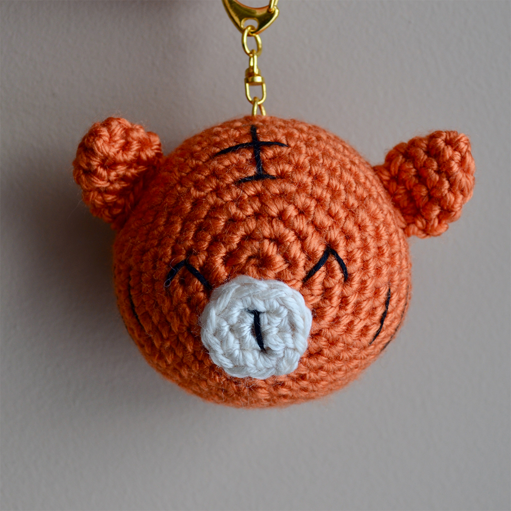 Berry Blue Tiger Bun Keychain Orange
