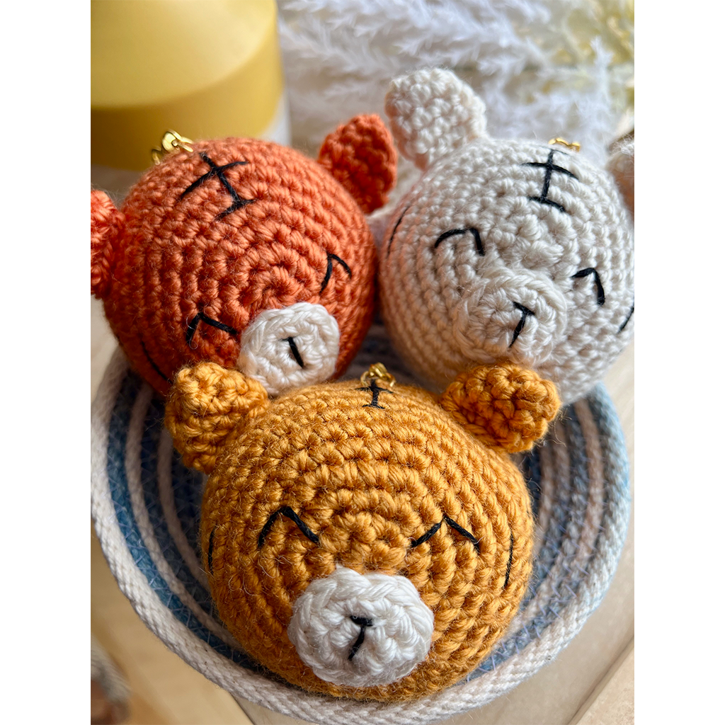 Berry Blue Tiger Bun Keychains