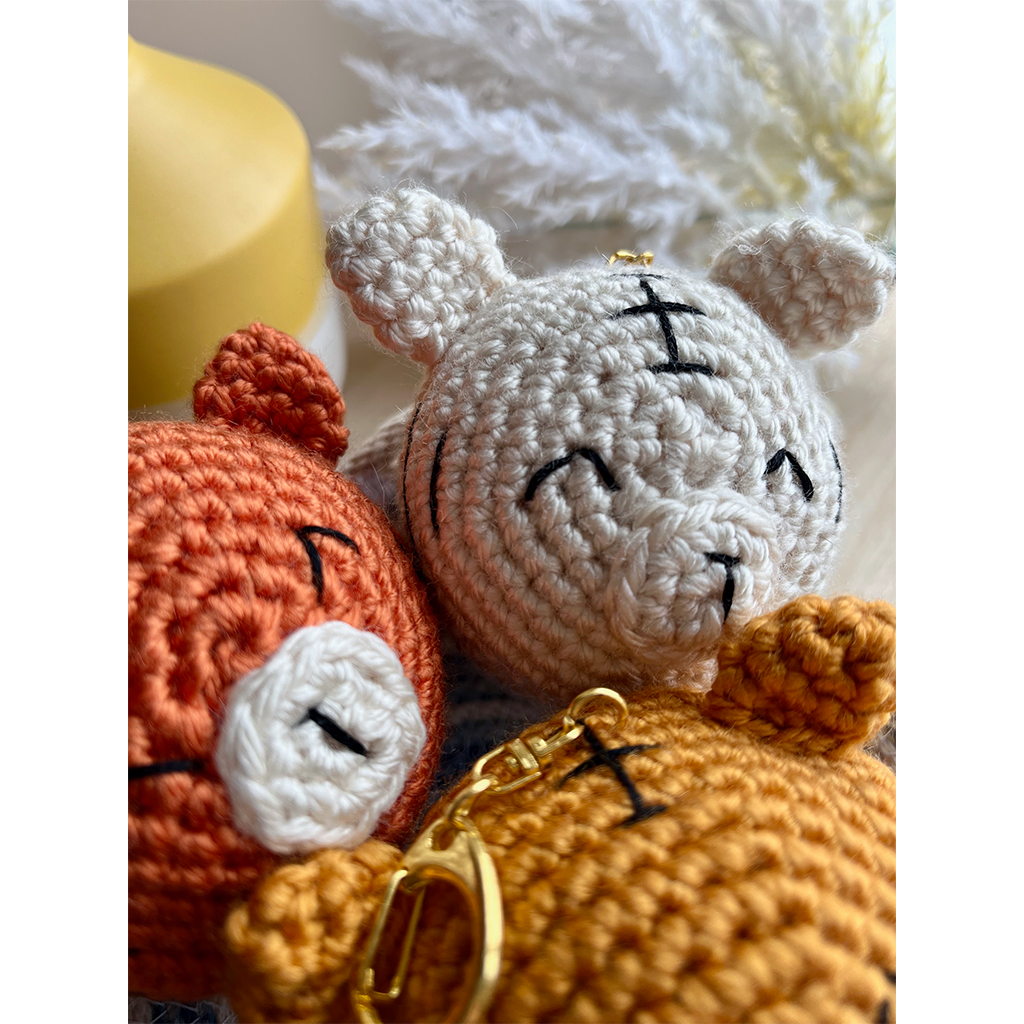 Berry Blue Tiger Bun Keychains