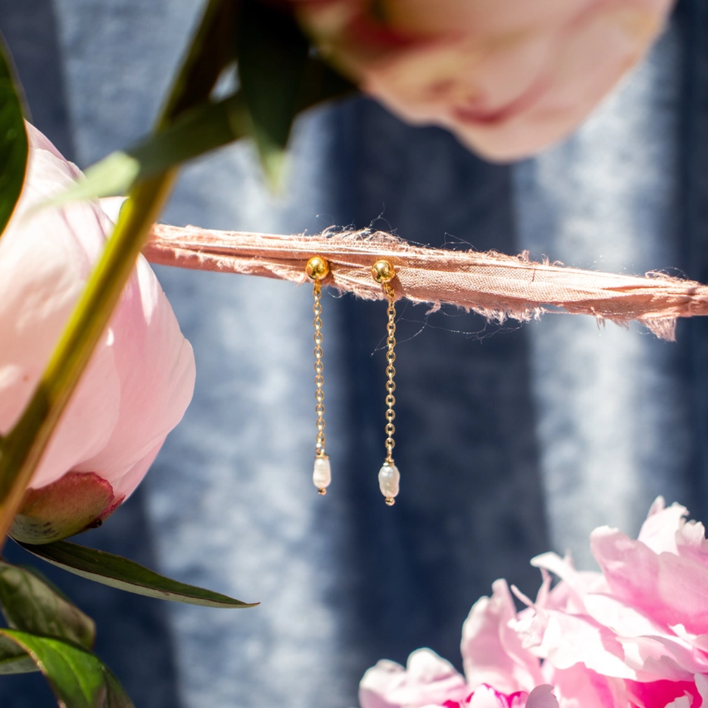 Emery and Opal Stationed Pearl Earrings