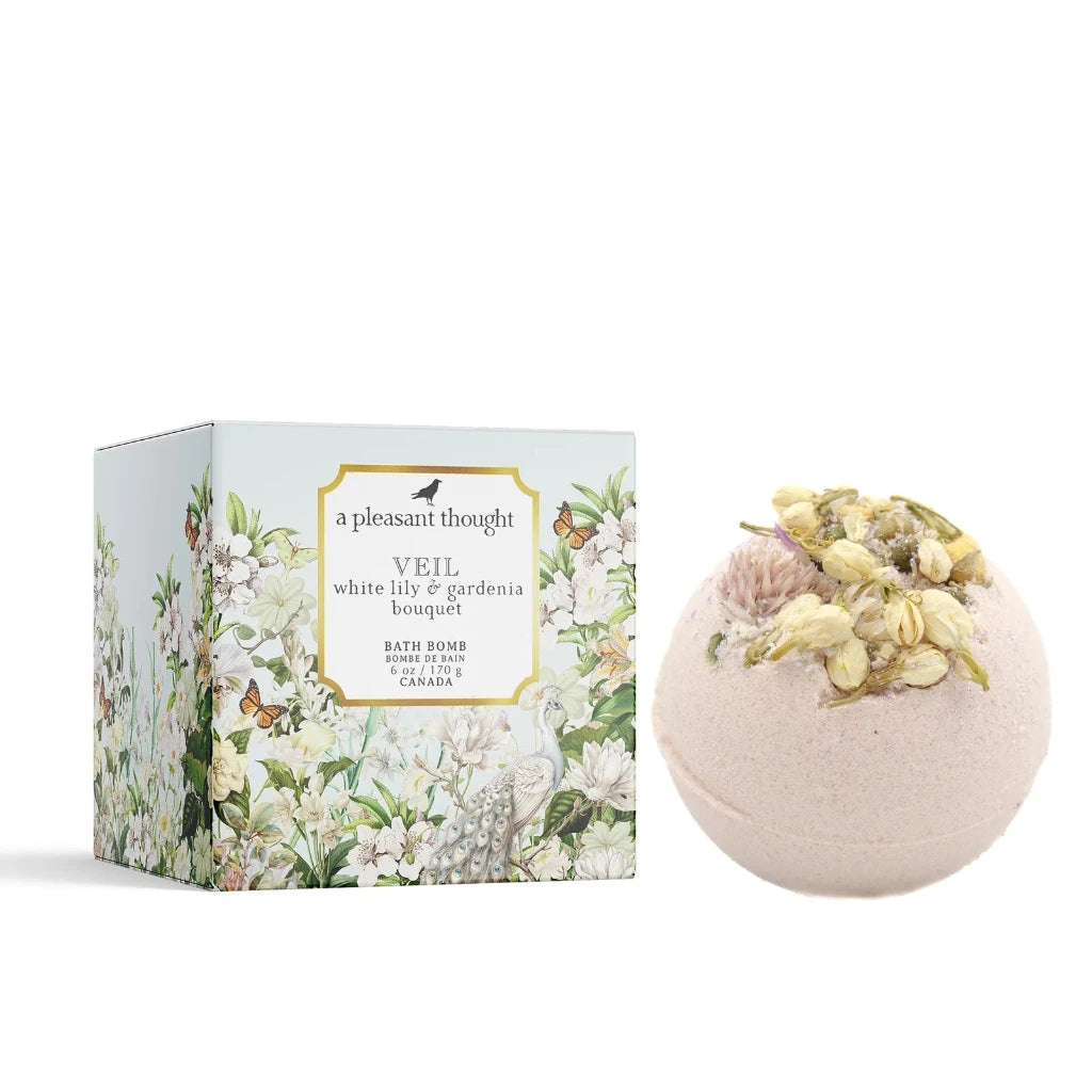 Veil ~ White Lily & Gardenia Bouquet Bath Bomb