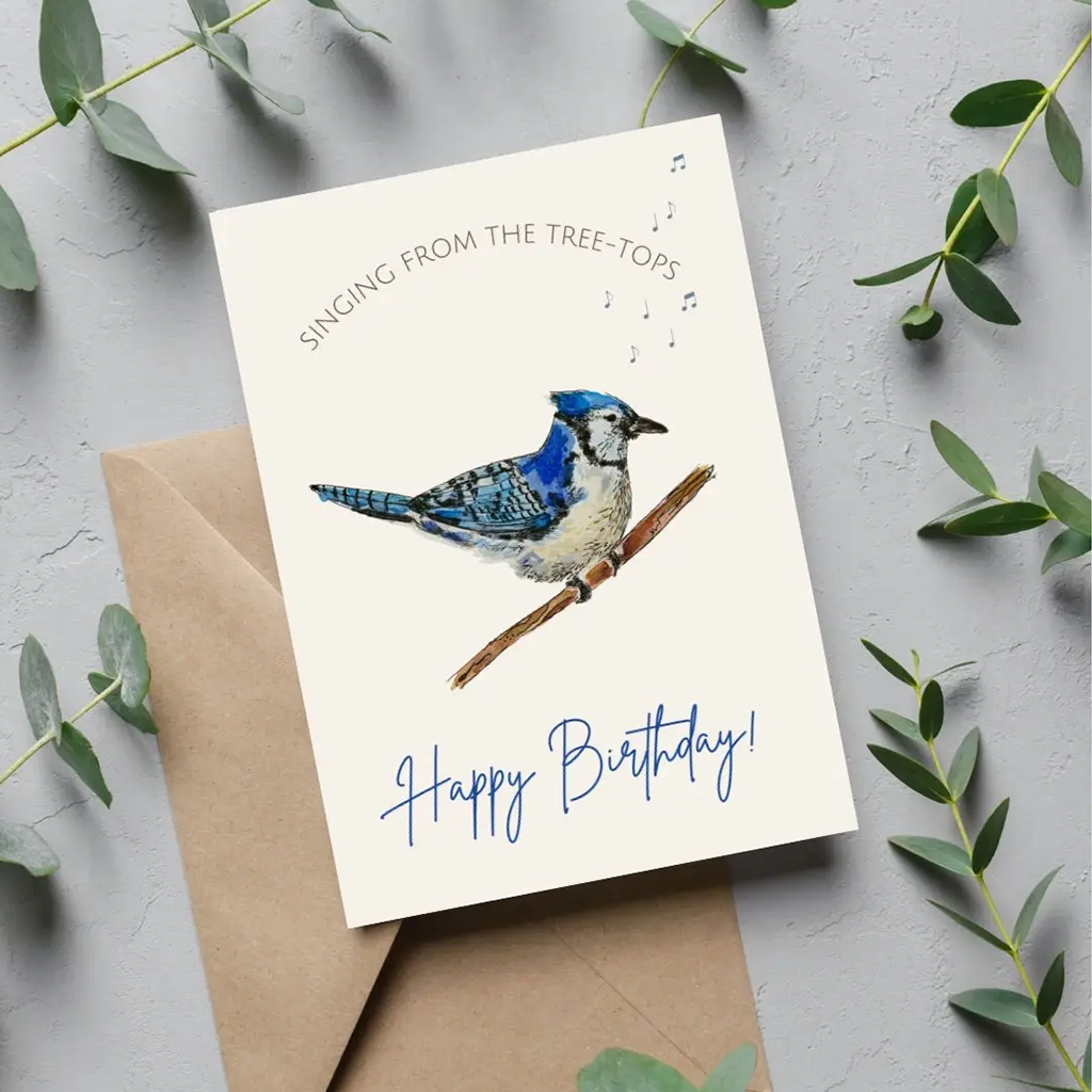 Heirloom Island Birthday Bluejay Greeting Card