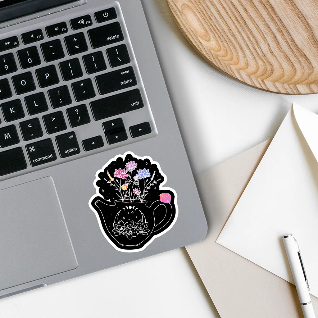 Rebel and Siren Black and White Cottagecore Teapot Sticker