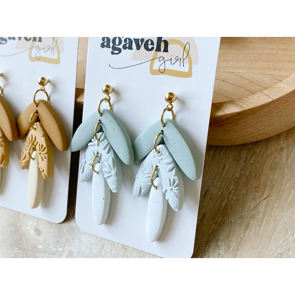 Agaveh Girl Blossom Earrings Sky