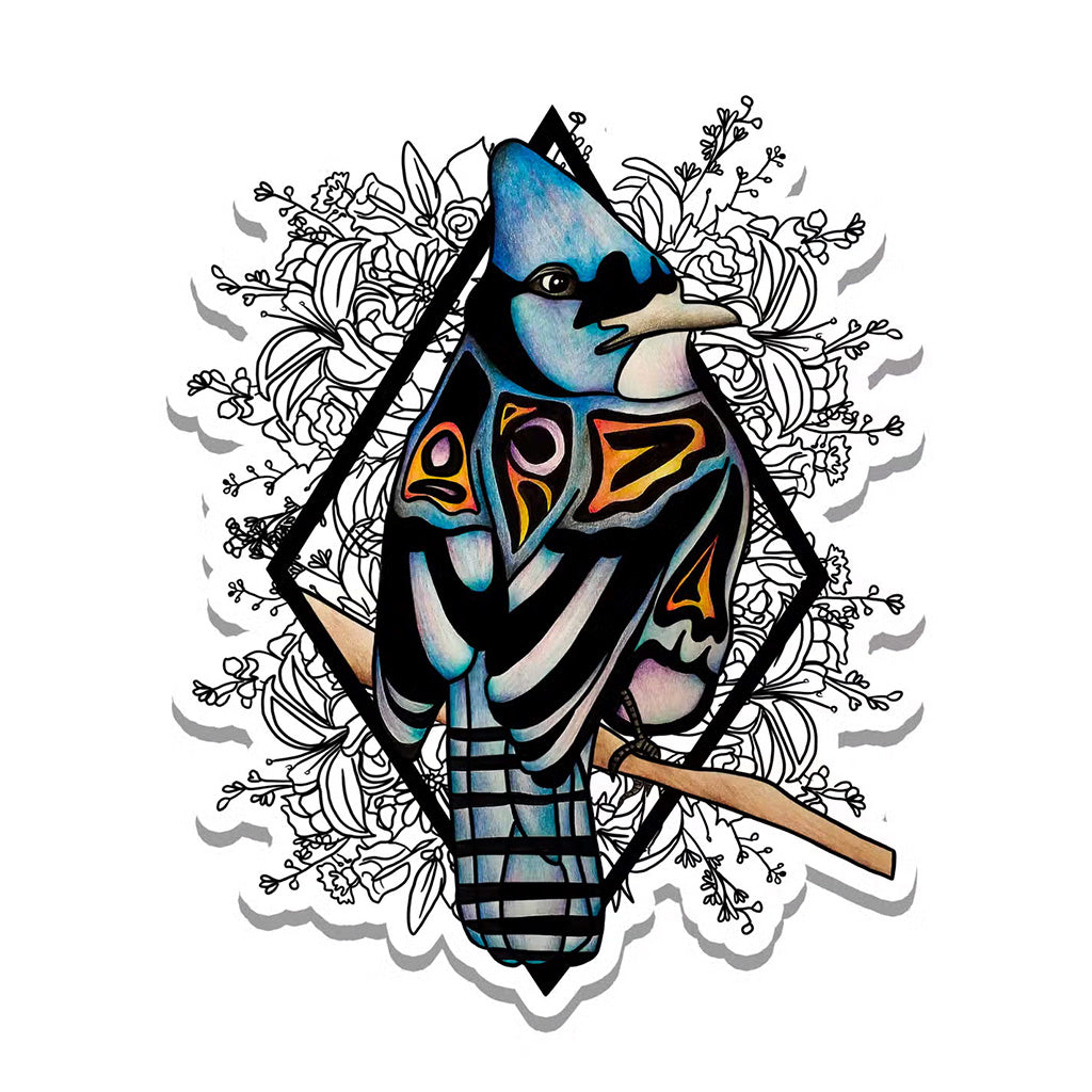 Rebel and Siren Blue Jay Bird Vinyl Sticker