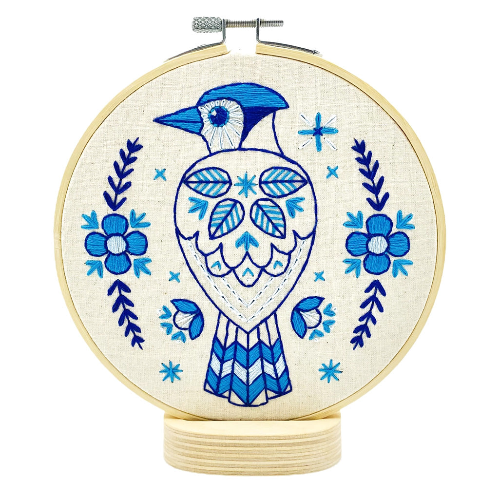 Hook, Line and Tinker Blue Jay Complete Embroidery Kit