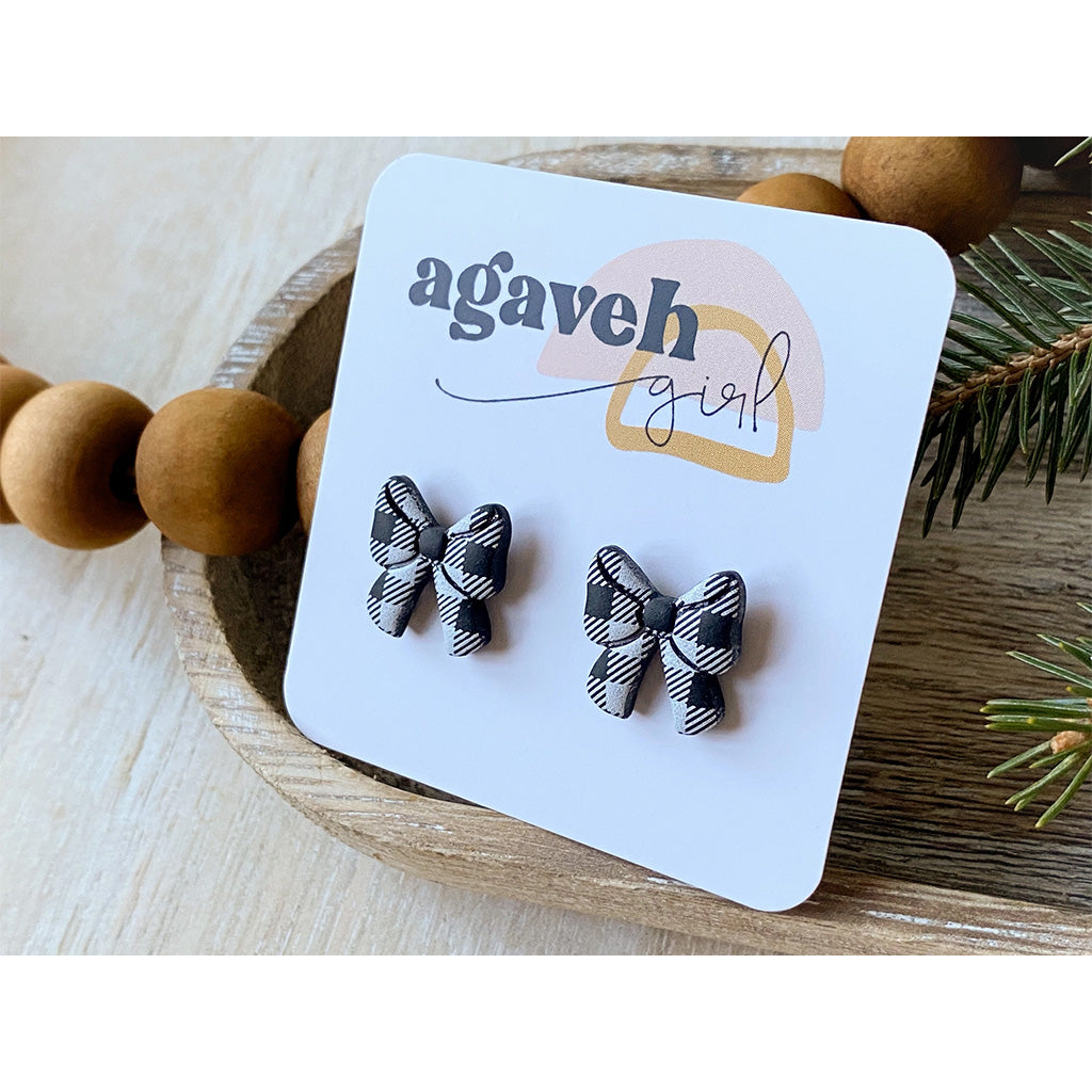 Agaveh Girl Buffalo Bow Studs