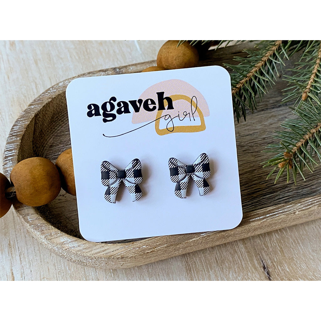 Agaveh Girl Buffalo Bow Studs