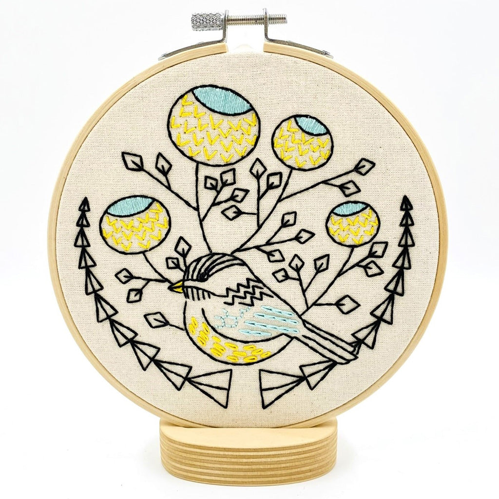 Hook, Line & Tinker Chickadee Complete Embroidery Kit