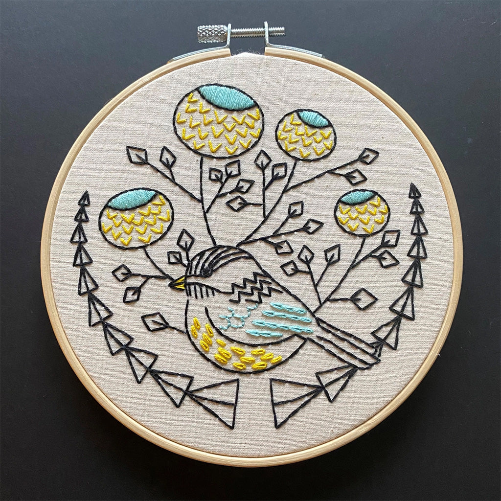 Hook, Line & Tinker Chickadee Complete Embroidery Kit