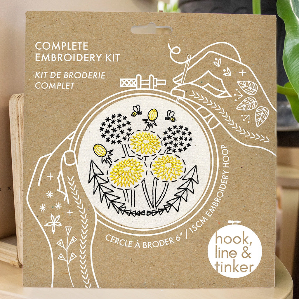 Hook, Line & Tinker Dandelion Complete Embroidery Kit