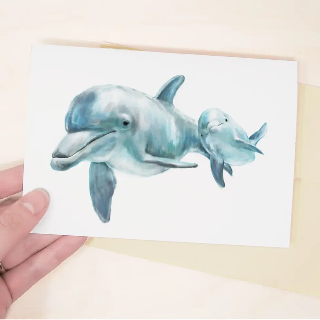 Triple Studio Dolphin Mom and Baby Card